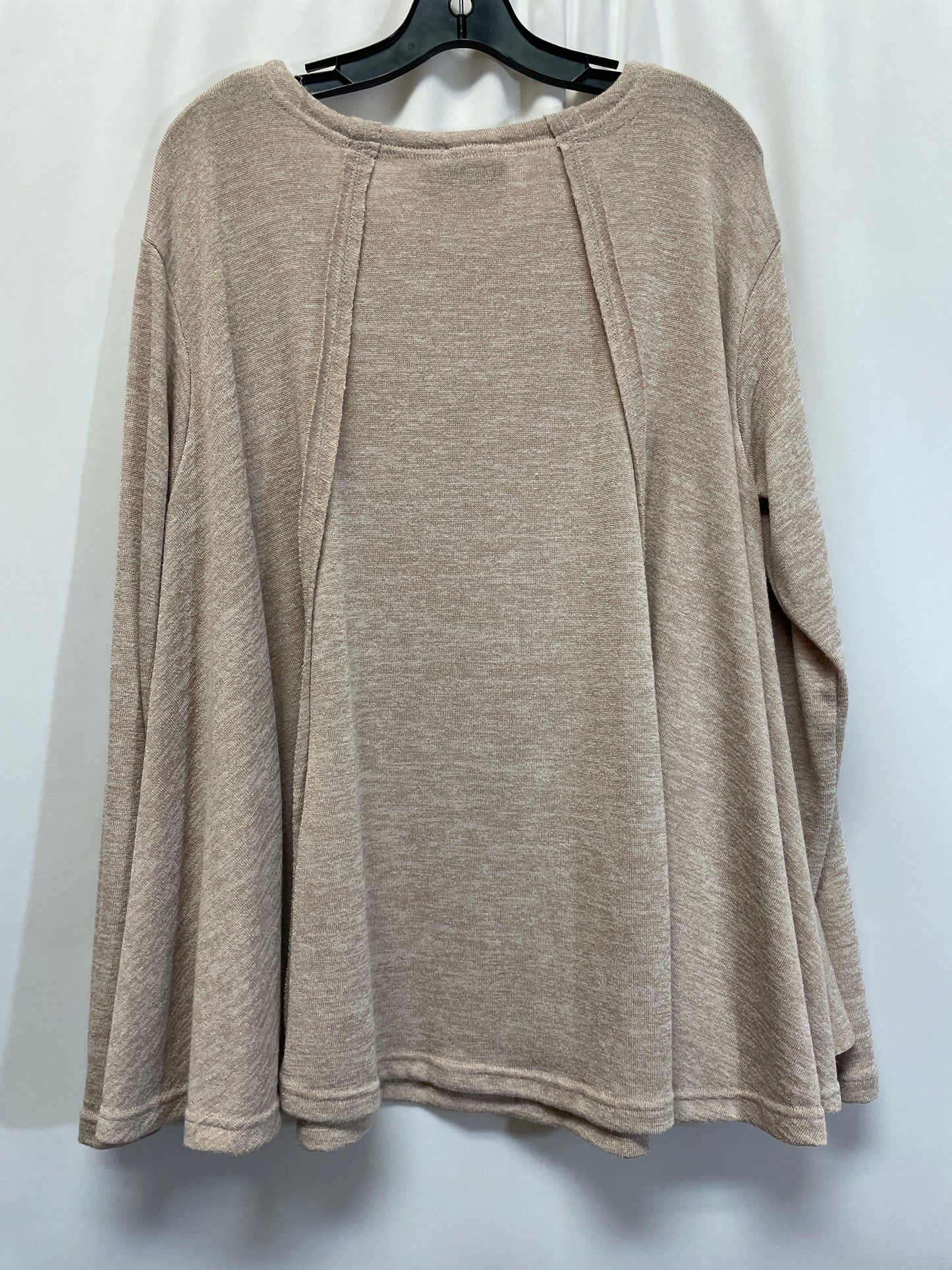 Beige Top Long Sleeve Easel, Size 2x