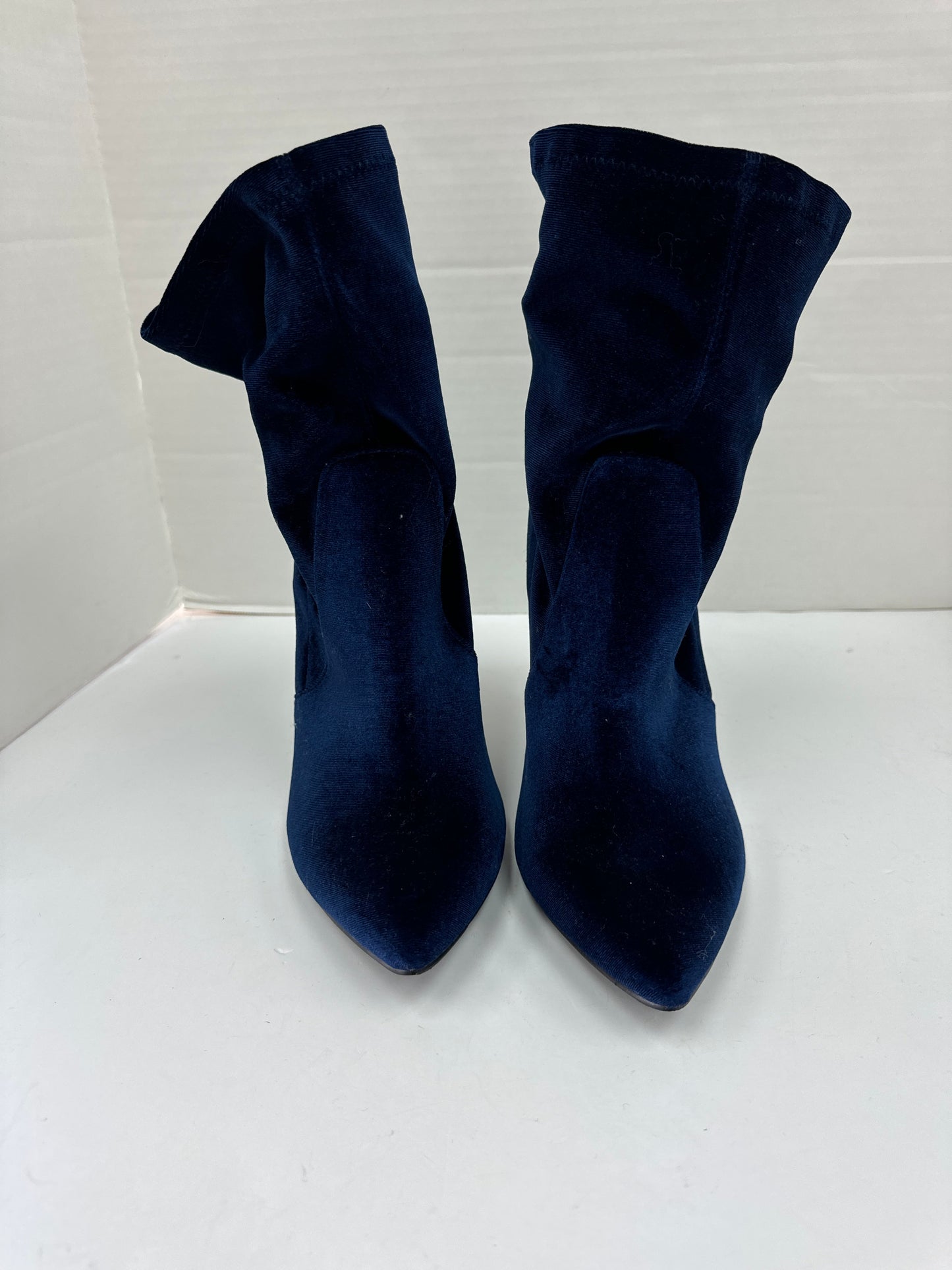 Blue Boots Ankle Heels Shoedazzle, Size 10