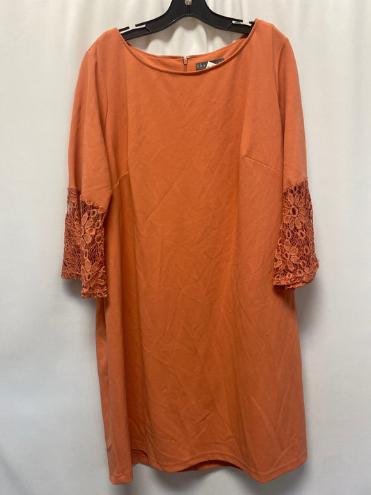 Orange Dress Casual Midi Sharagano, Size 1x