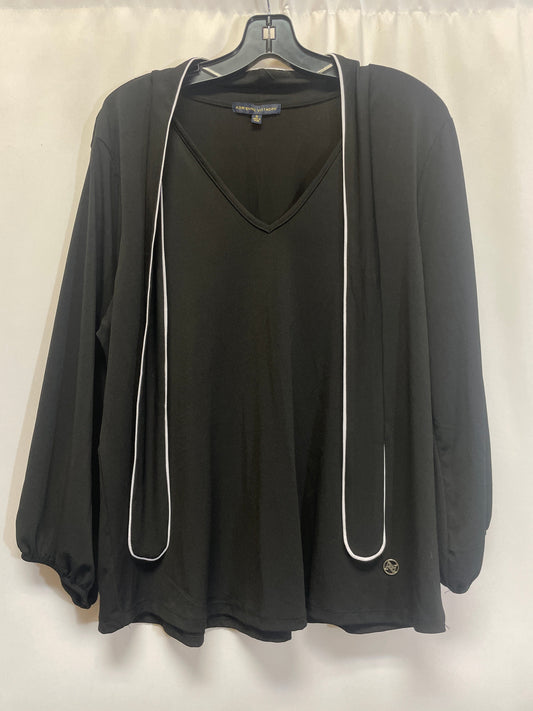 Black Top Long Sleeve Adrienne Vittadini, Size Xl