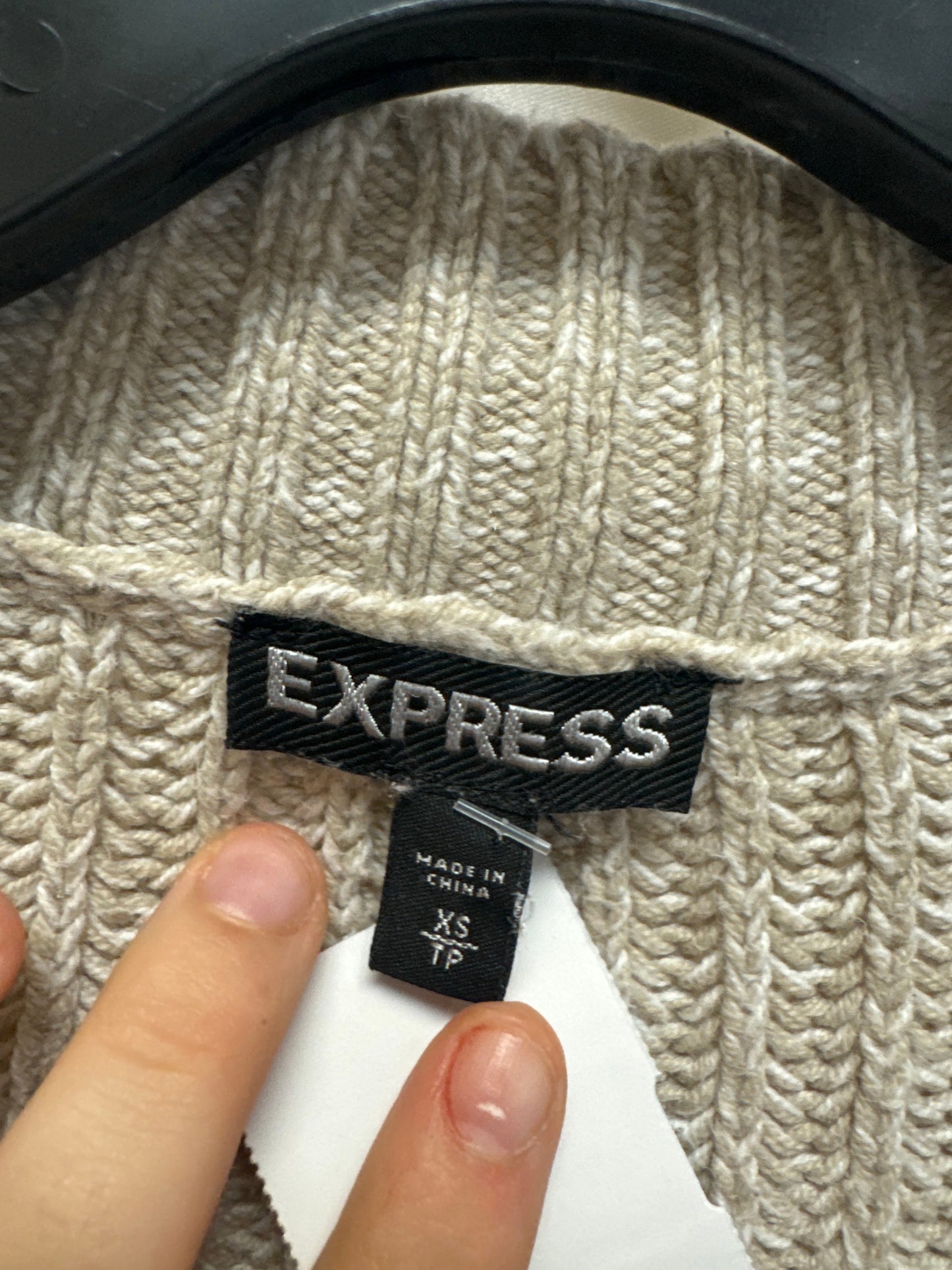 Sweater Cardigan By Express In Beige, Size: Xs