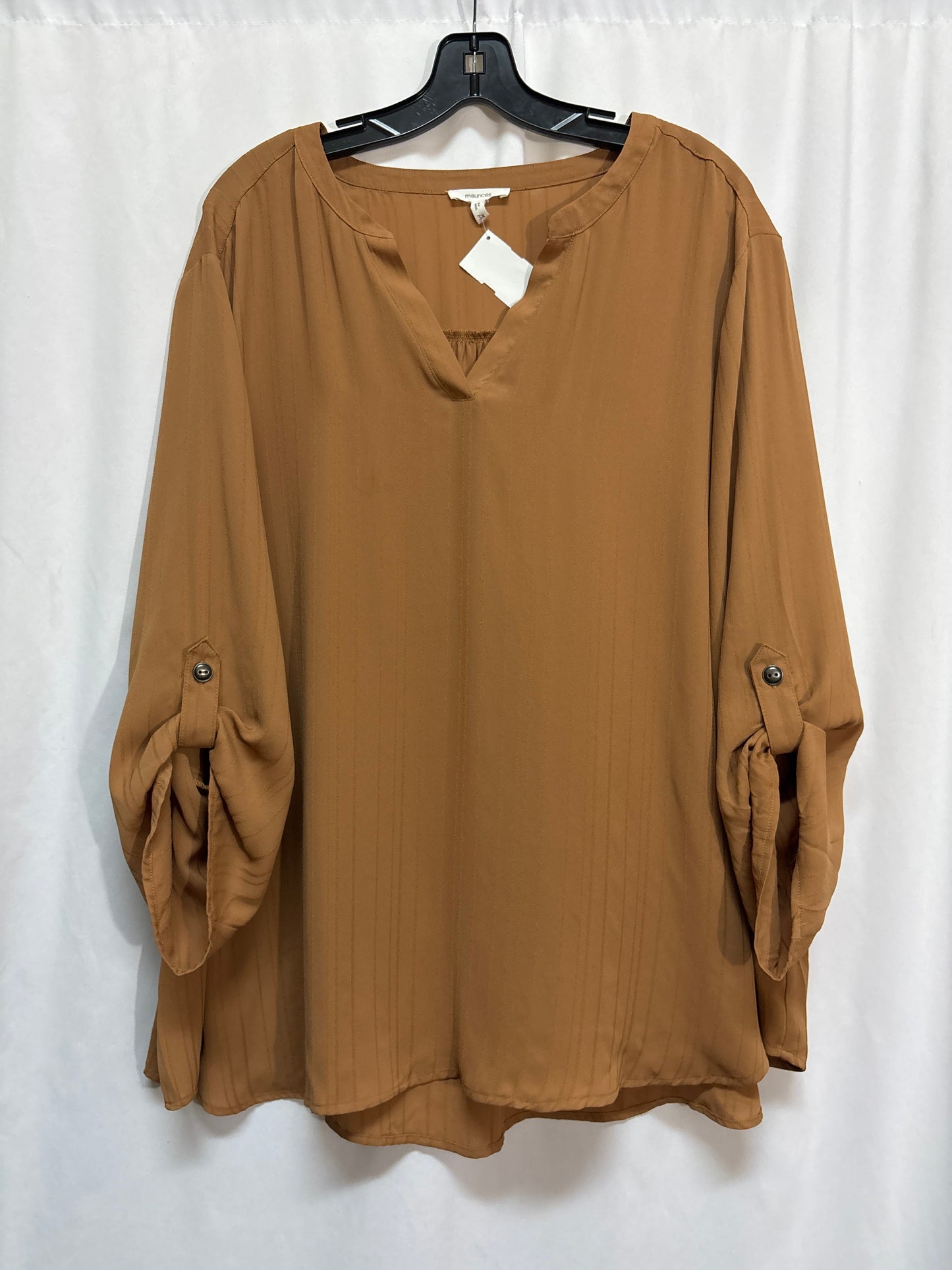 Top Long Sleeve By Maurices In Brown, Size: 3x