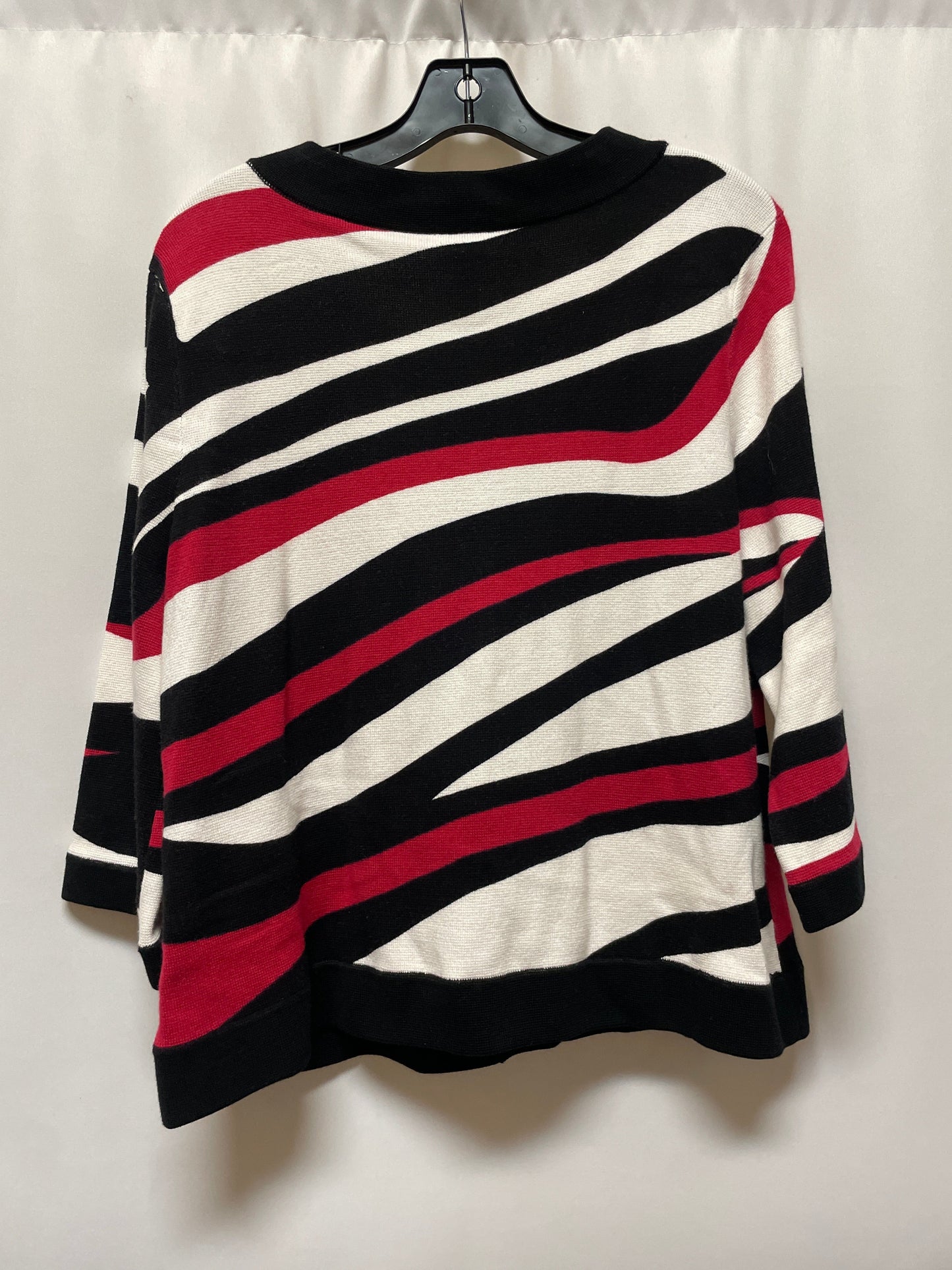 Cardigan By Chicos In Black & Red, Size: L