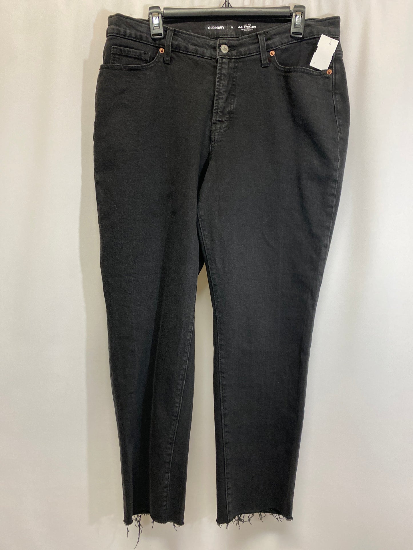 Jeans Straight By Old Navy In Black Denim, Size: 14