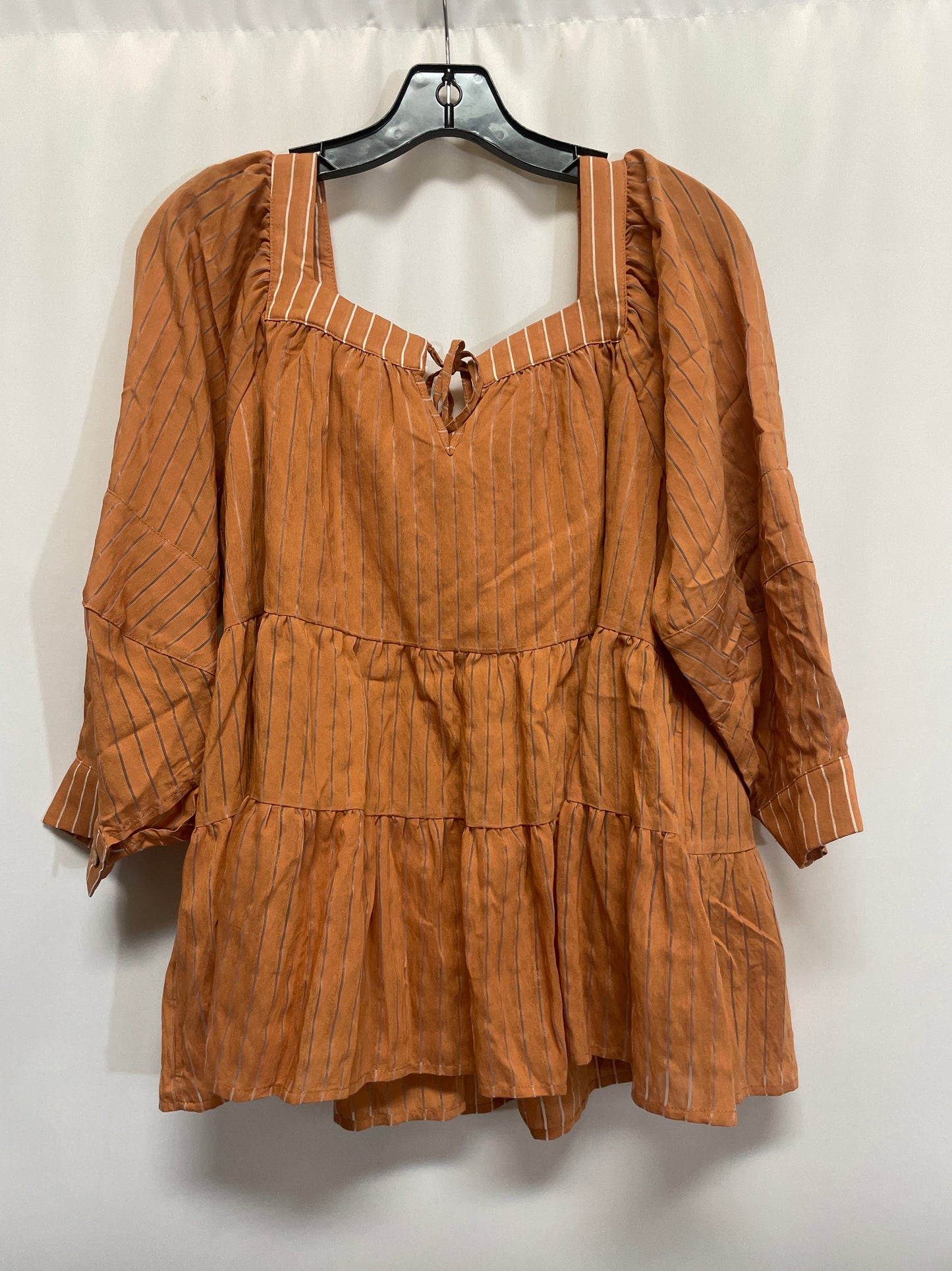 Top Long Sleeve By Easel In Brown, Size: S