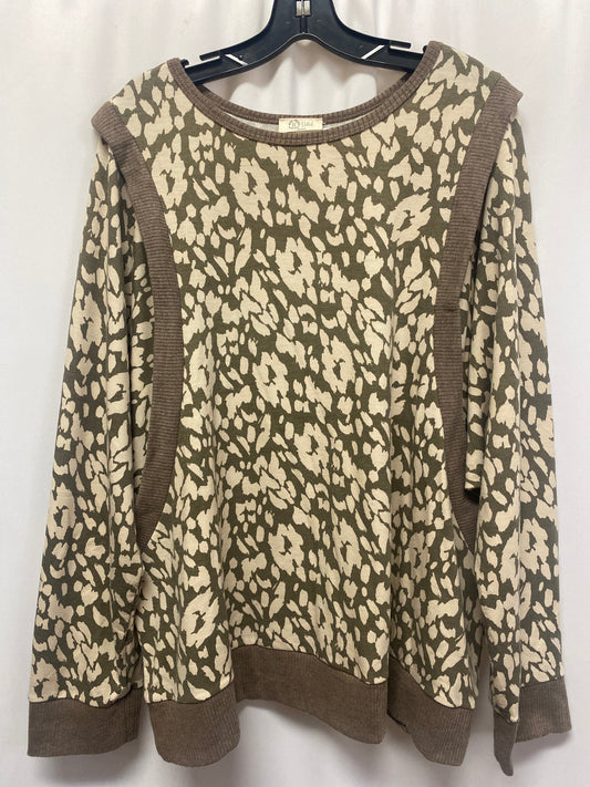 Top Long Sleeve By Clothes Mentor In Brown, Size: 3x