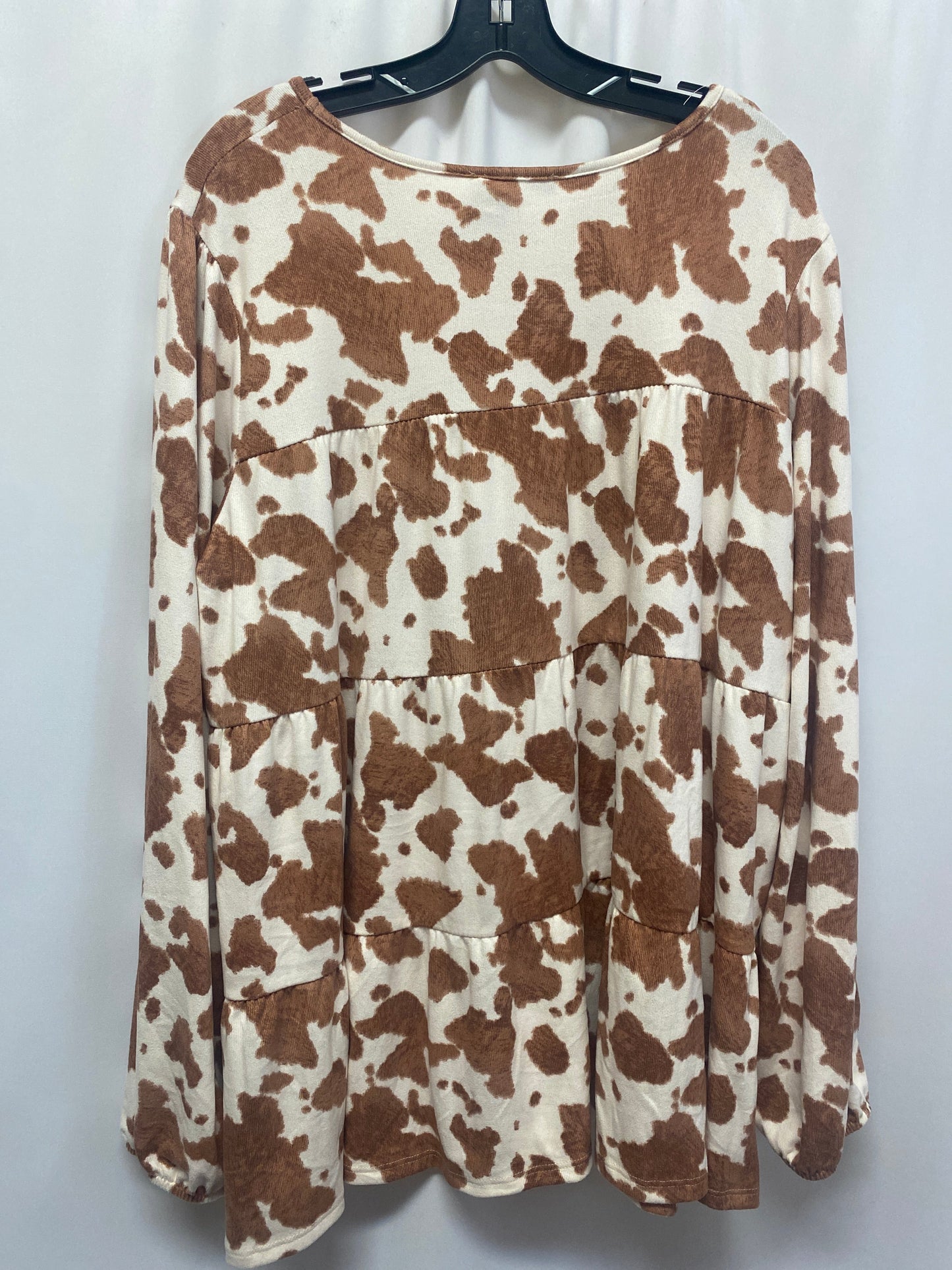 Top Long Sleeve By Heimish Usa In Brown, Size: 2x