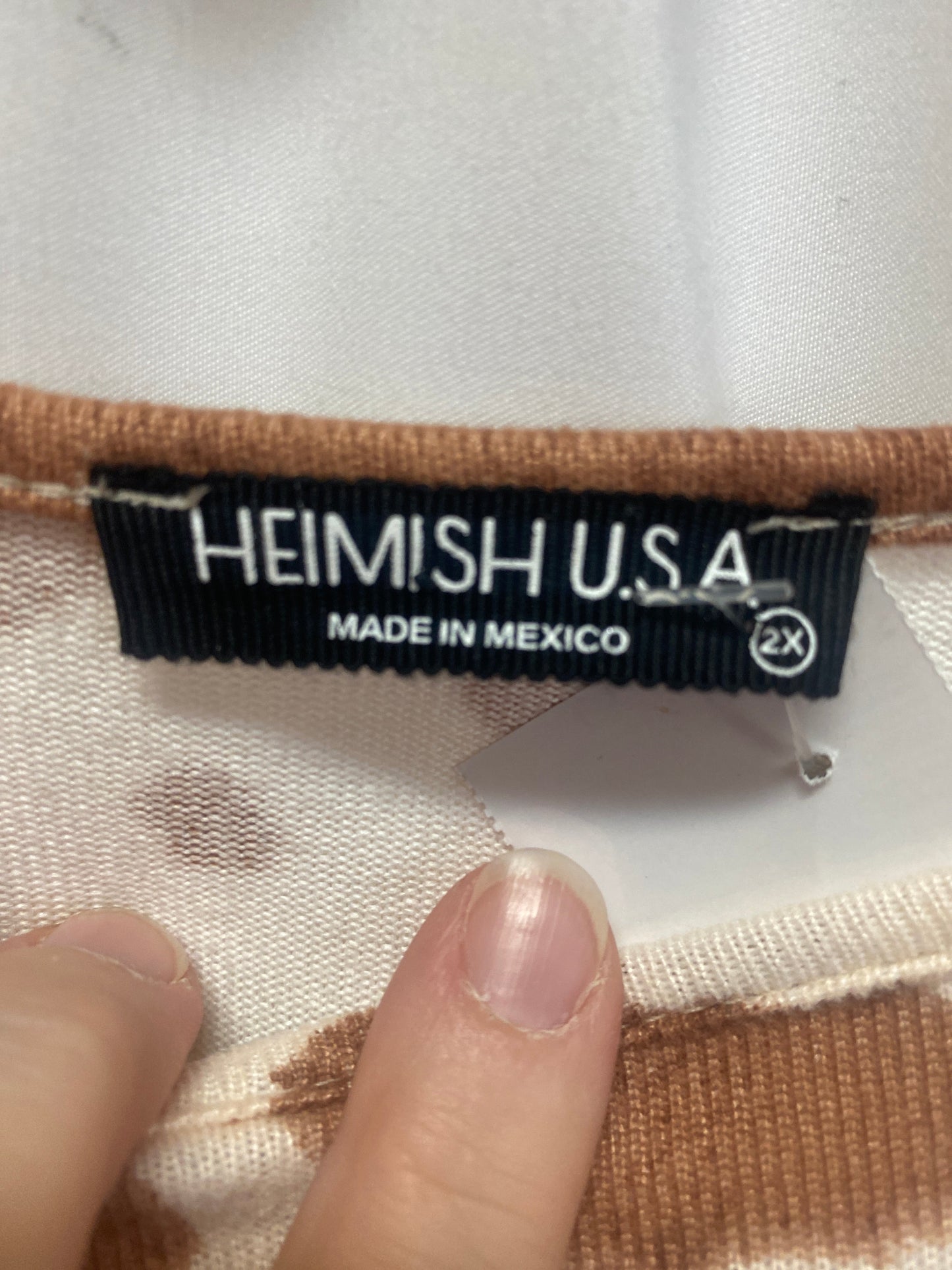 Top Long Sleeve By Heimish Usa In Brown, Size: 2x