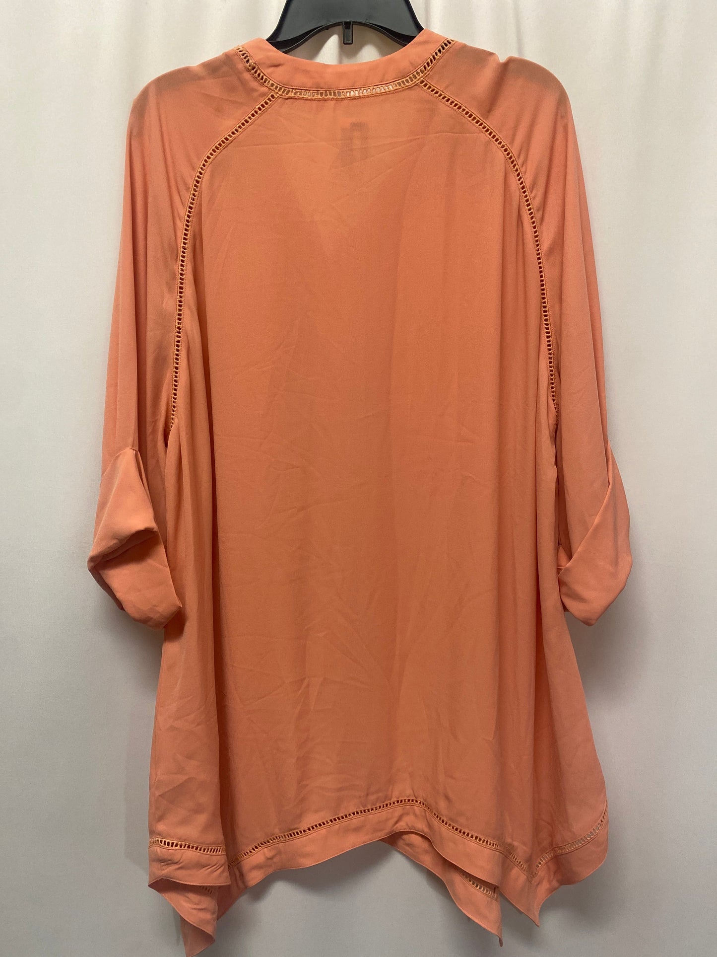 Top 3/4 Sleeve By Seven 7 In Peach, Size: 2x