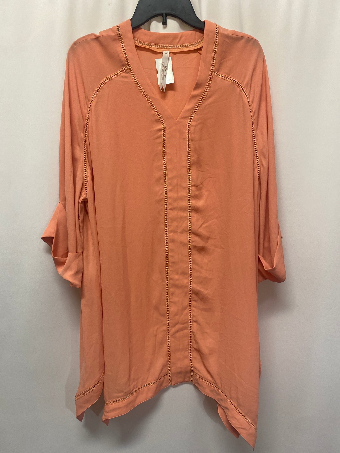 Top 3/4 Sleeve By Seven 7 In Peach, Size: 2x