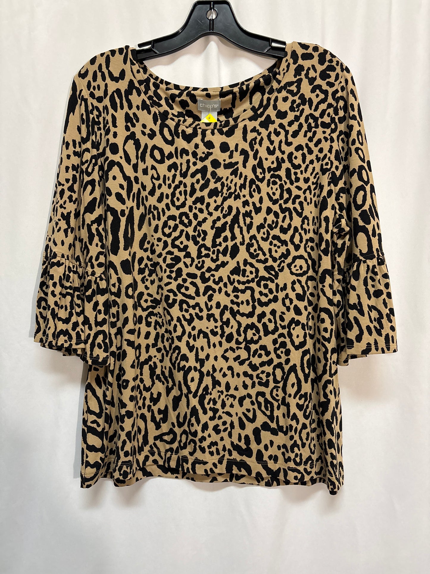 Top 3/4 Sleeve By Chicos In Animal Print, Size: L