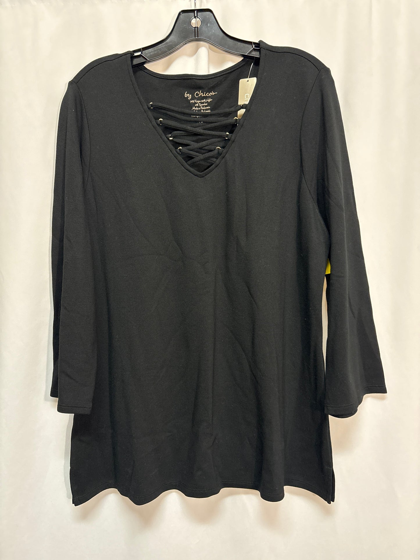 Top Long Sleeve By Chicos In Black, Size: L