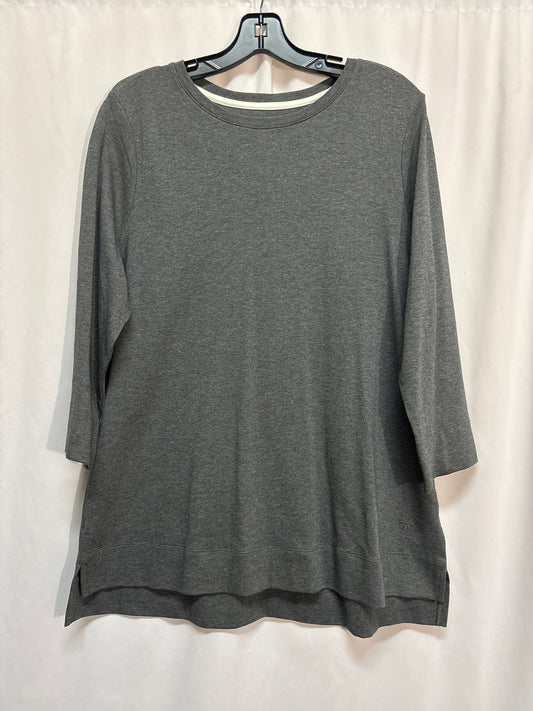 Top Long Sleeve By Isaac Mizrahi Live Qvc In Grey, Size: L