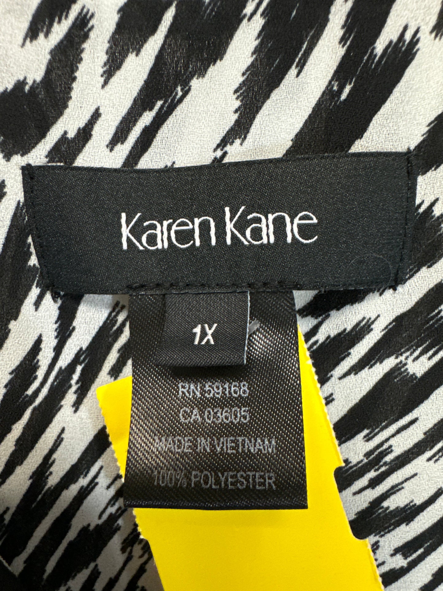 Top Long Sleeve By Karen Kane In Zebra Print, Size: 1x