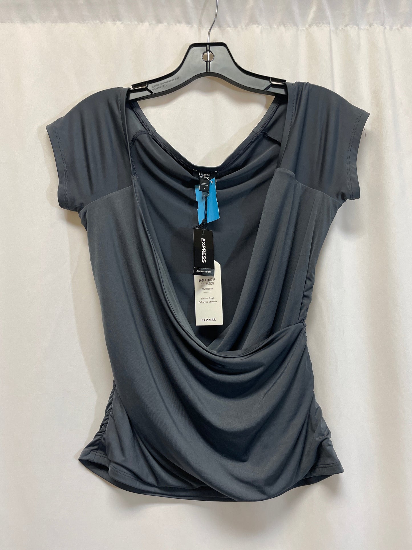 Top Short Sleeve By Express In Grey, Size: M