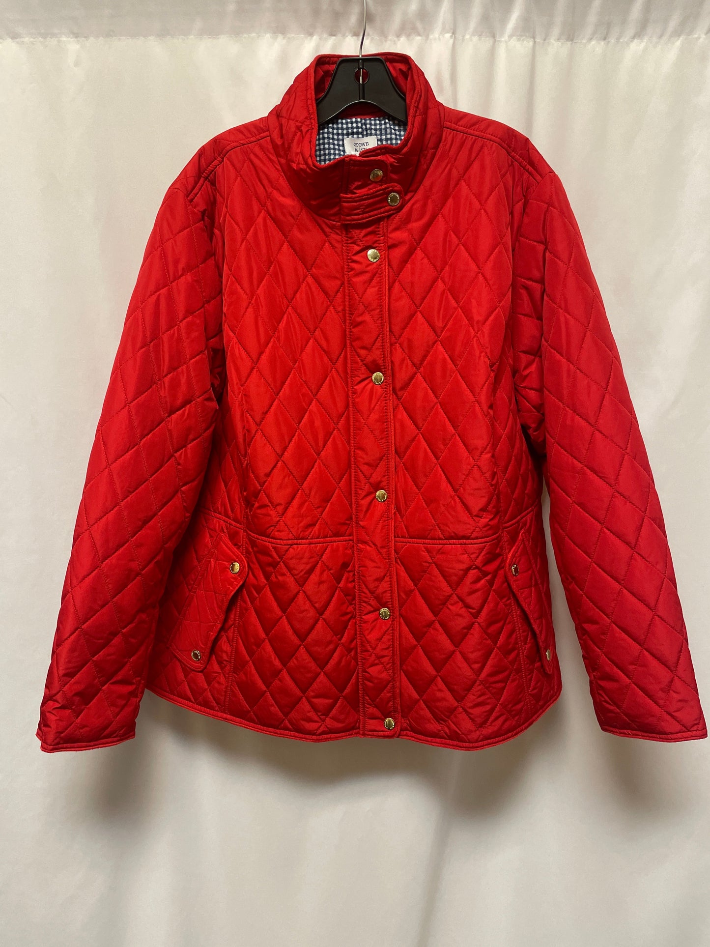 Coat Puffer & Quilted By Croft And Barrow In Red, Size: 3x