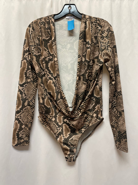 Bodysuit By Zara In Snakeskin Print, Size: M