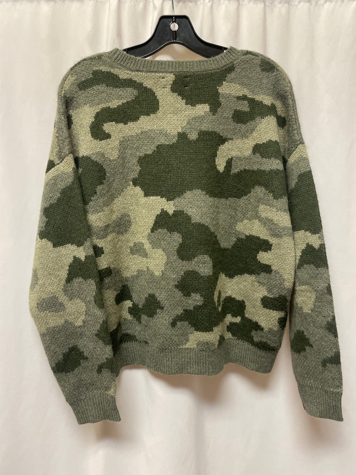 Sweater By Lucky Brand In Camouflage Print, Size: L