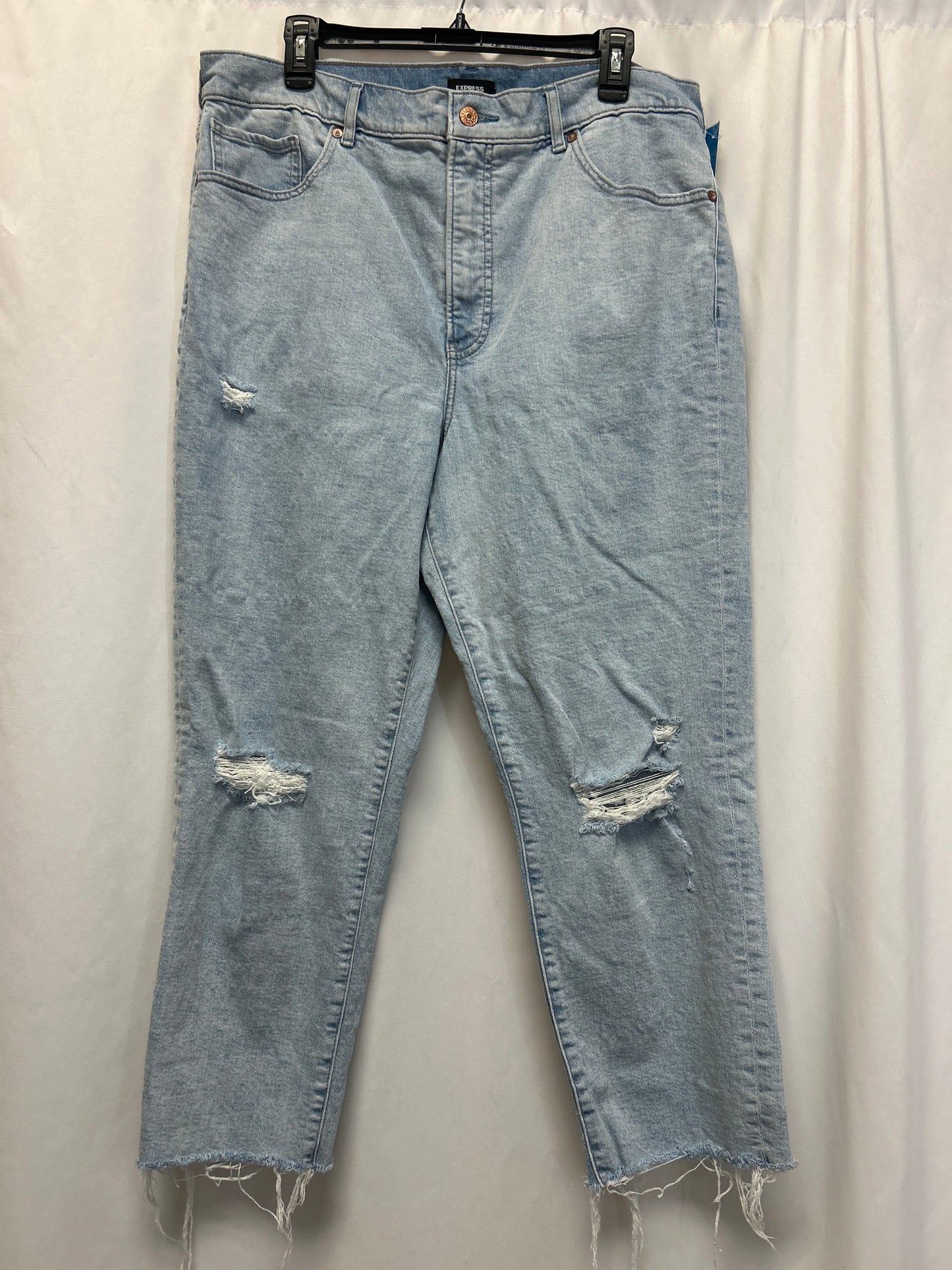 Jeans Straight By Express In Blue Denim, Size: 14