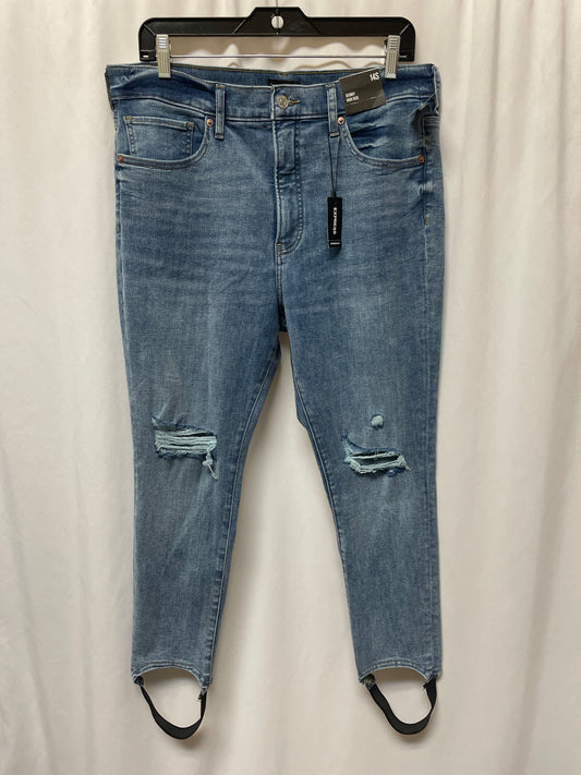 Jeans Skinny By Express In Blue Denim, Size: 14p