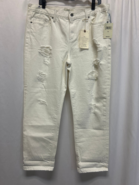 Jeans Boot Cut By Lucky Brand In White Denim, Size: 14