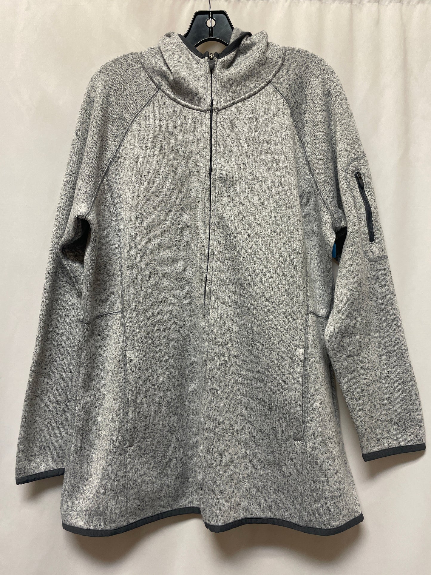 Jacket Fleece By Tek Gear In Grey, Size: Xl