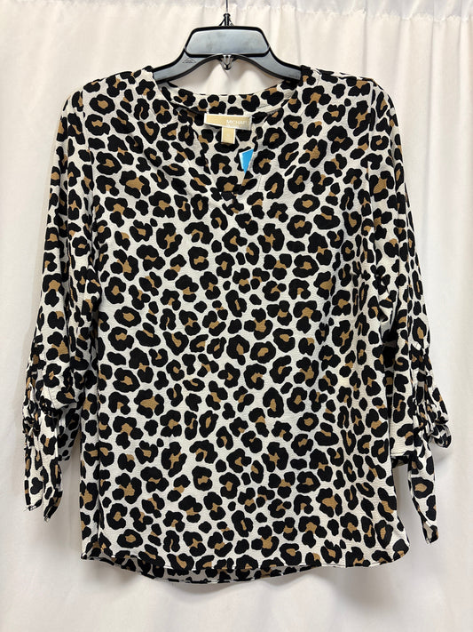 Top Long Sleeve By Michael By Michael Kors In Animal Print, Size: M