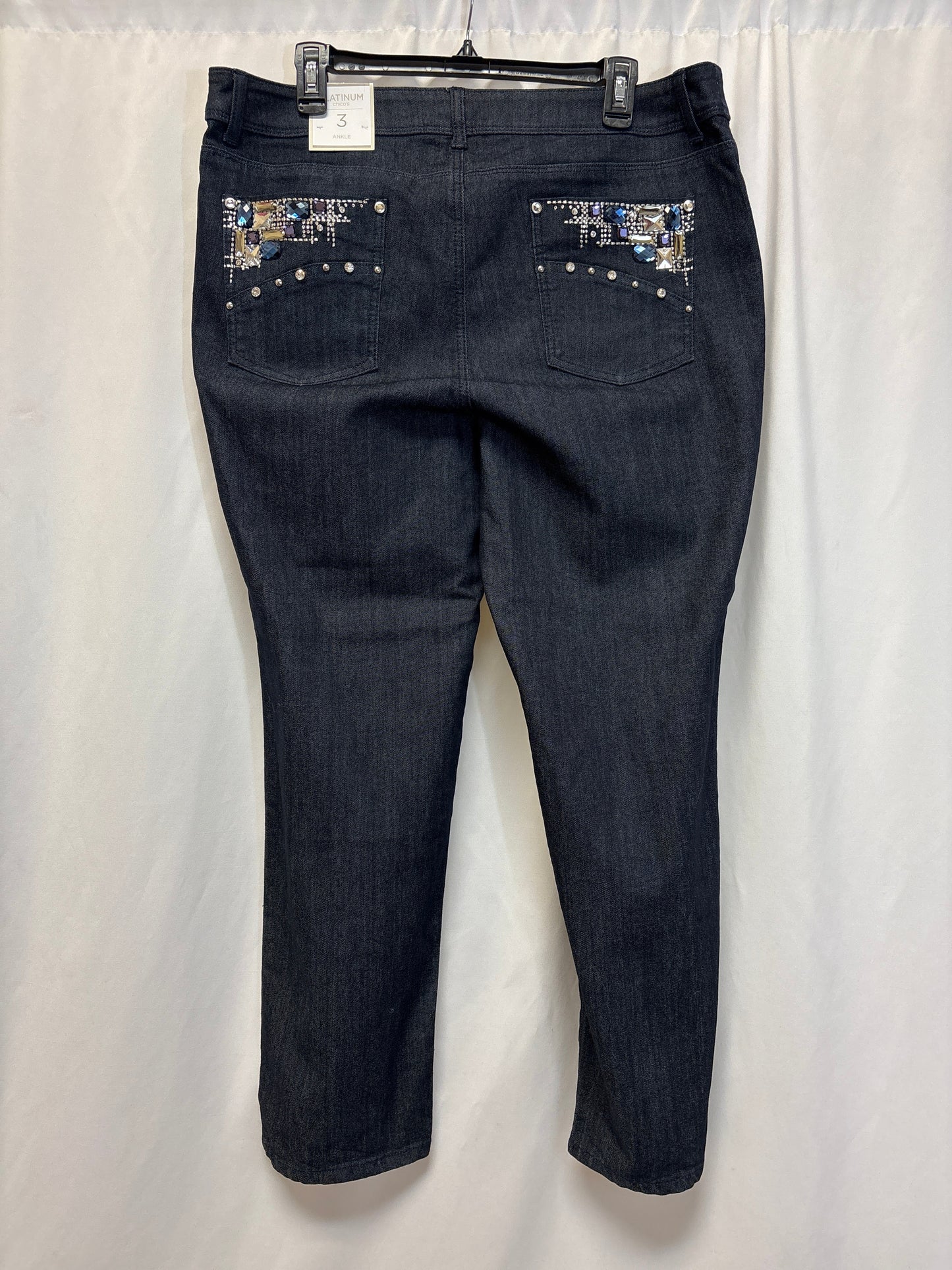 Jeans Straight By Chicos In Blue Denim, Size: Xl