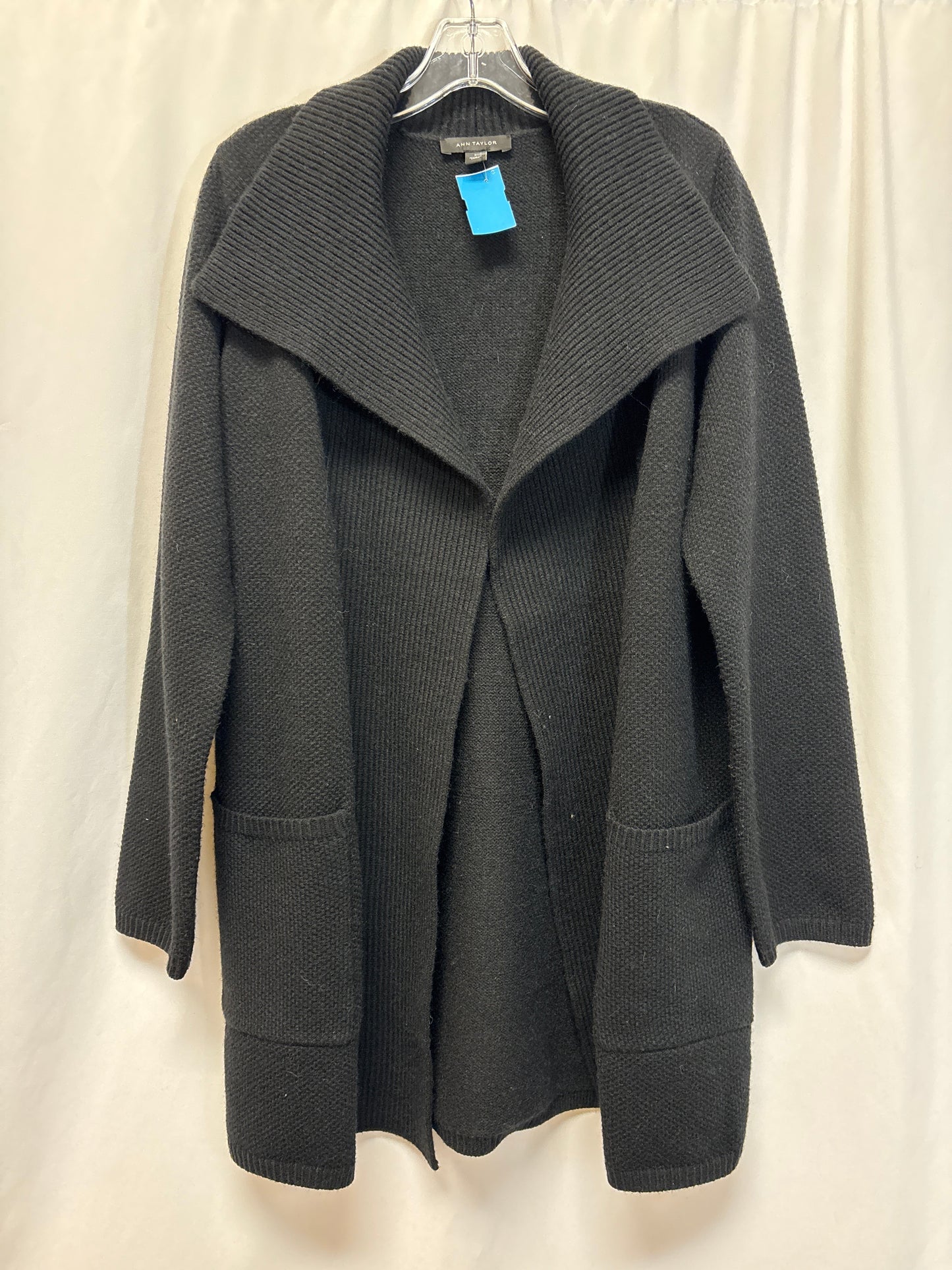 Sweater Cardigan By Ann Taylor In Black, Size: L