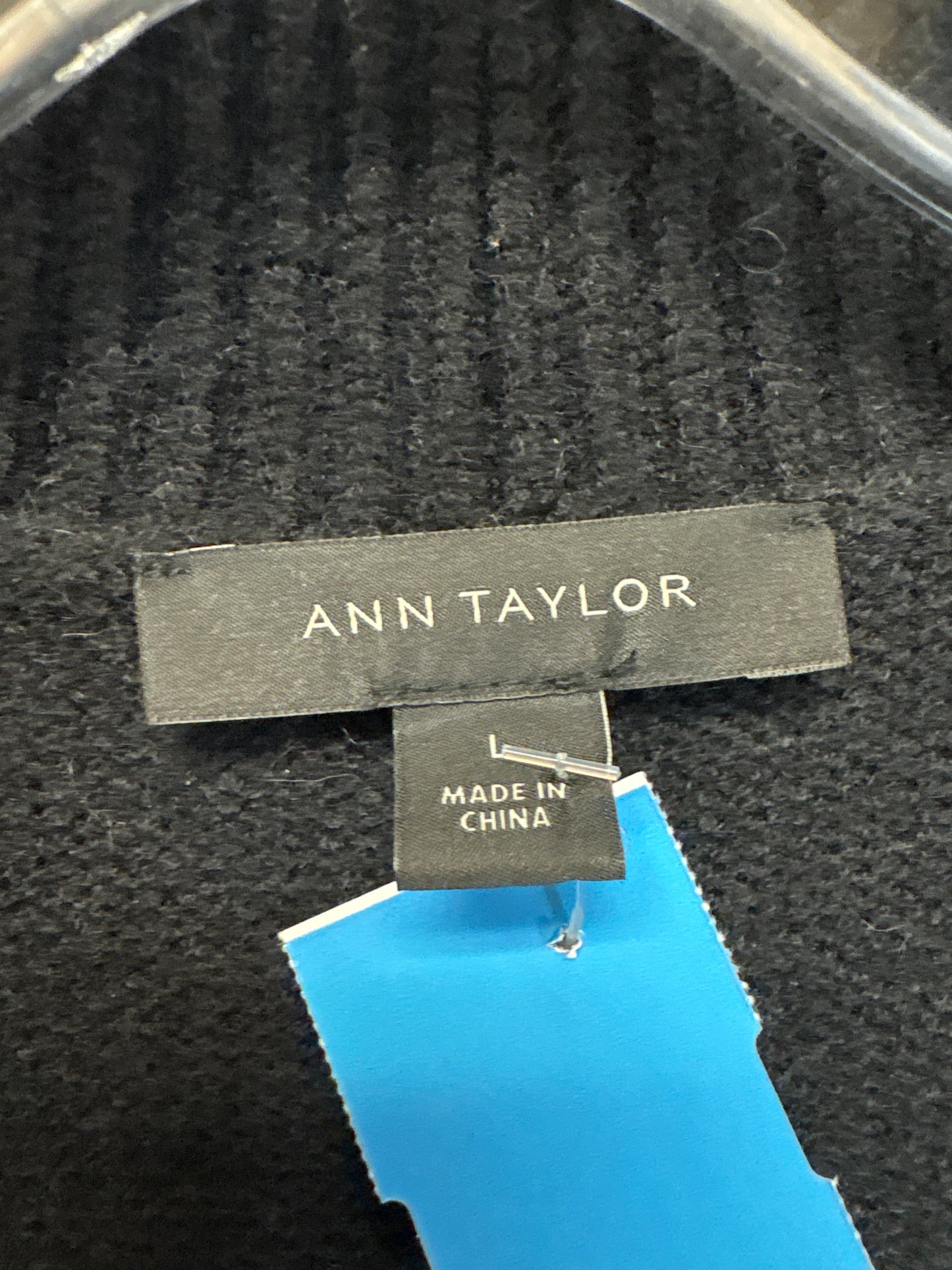 Sweater Cardigan By Ann Taylor In Black, Size: L