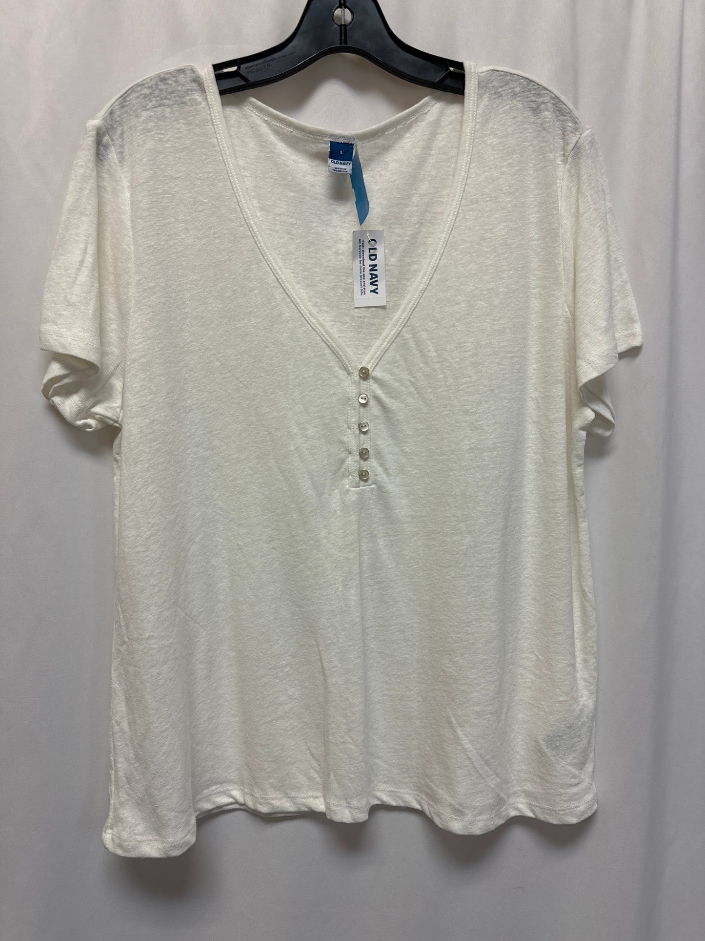 Top Short Sleeve By Old Navy In White, Size: L