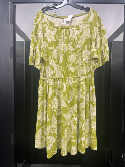 Green Dress Casual Midi Anthropologie, Size Xl