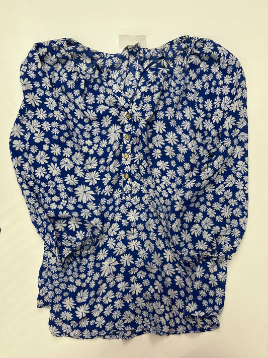Floral Blouse Long Sleeve Charter Club O, Size 1x