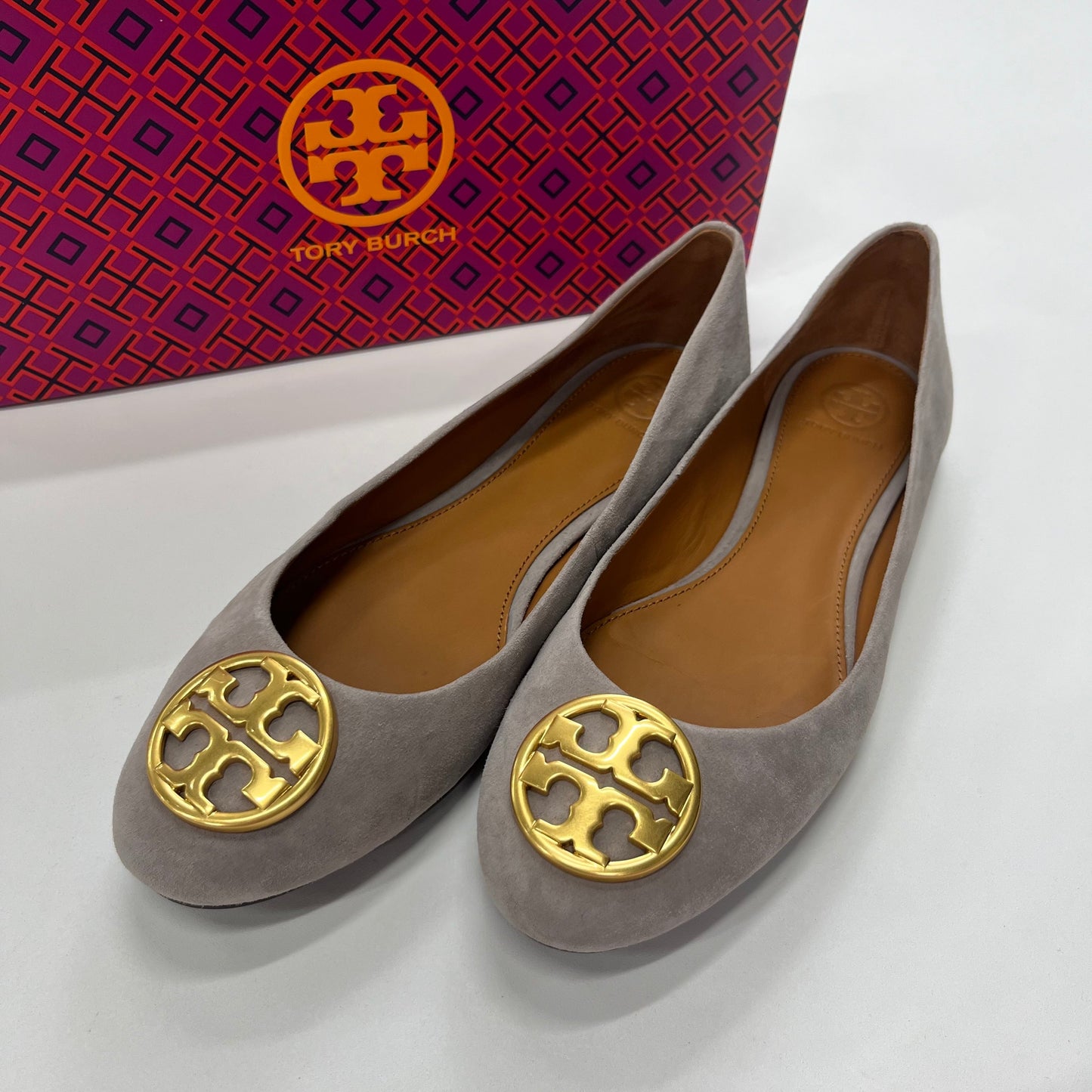 Grey Shoes Flats Ballet Tory Burch, Size 9