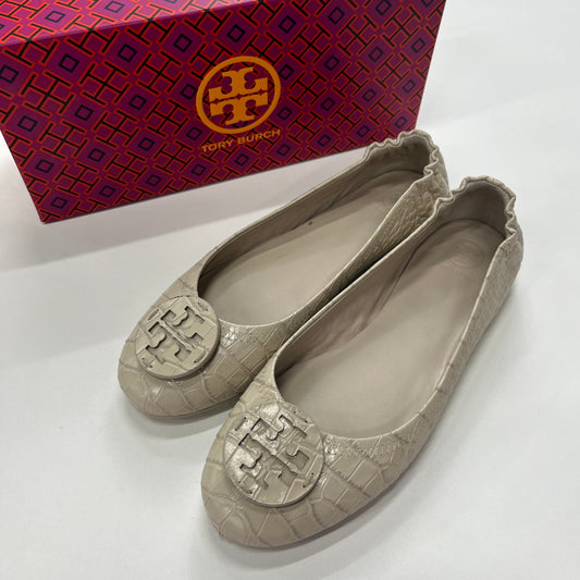 Cream Shoes Flats Ballet Tory Burch, Size 9