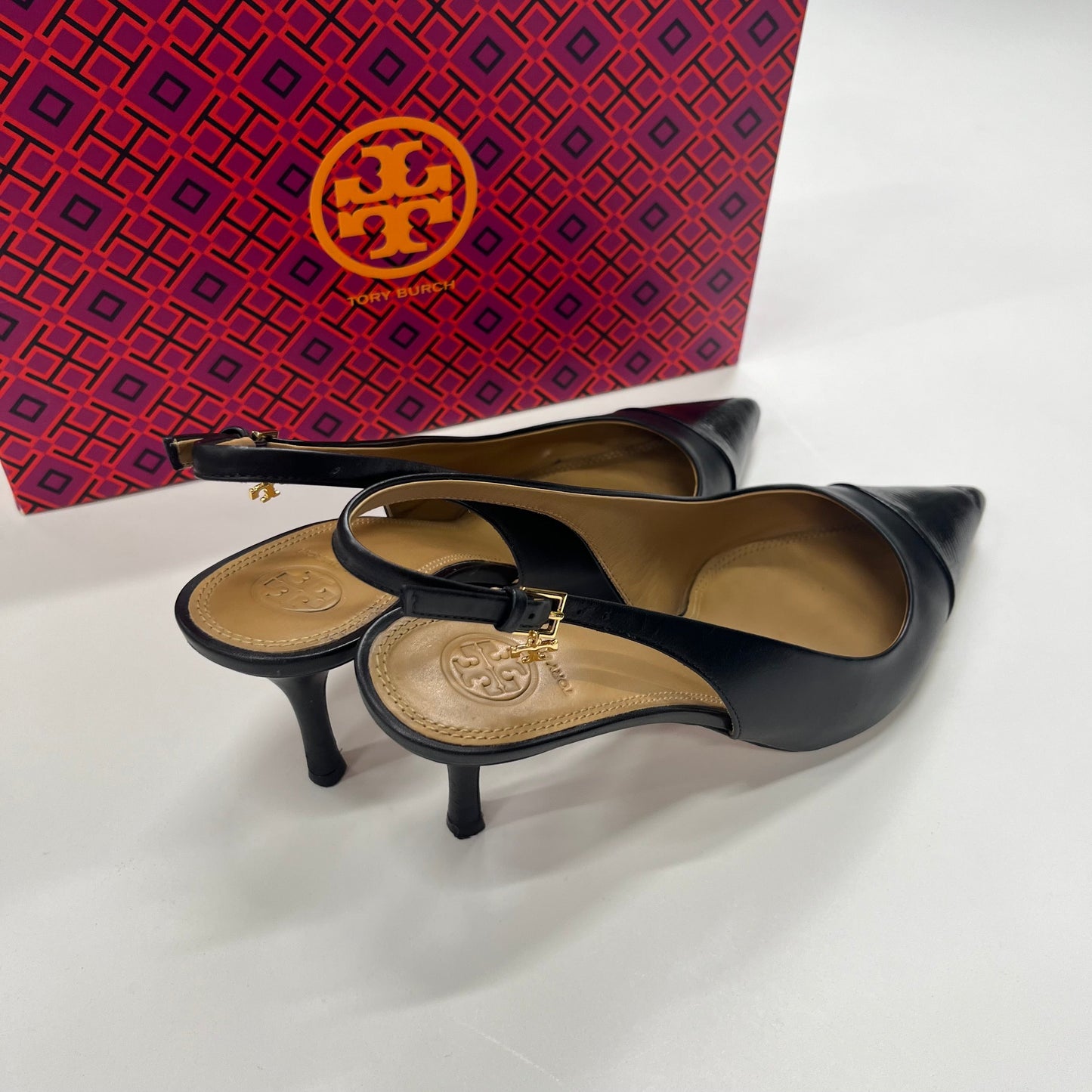 Black Shoes Heels D Orsay Tory Burch, Size 9