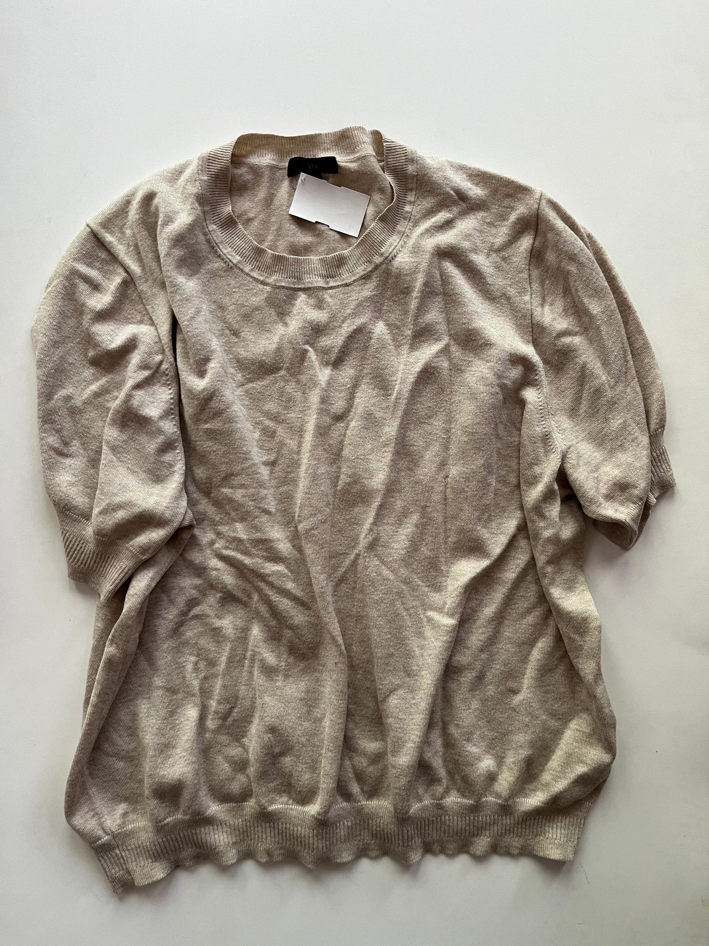 Sweater Short Sleeve By J Crew In Beige, Size: 2x