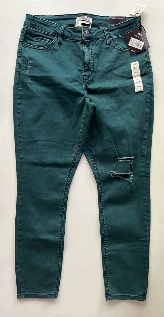 Jeans Straight By Ava & Viv In Teal, Size: 14