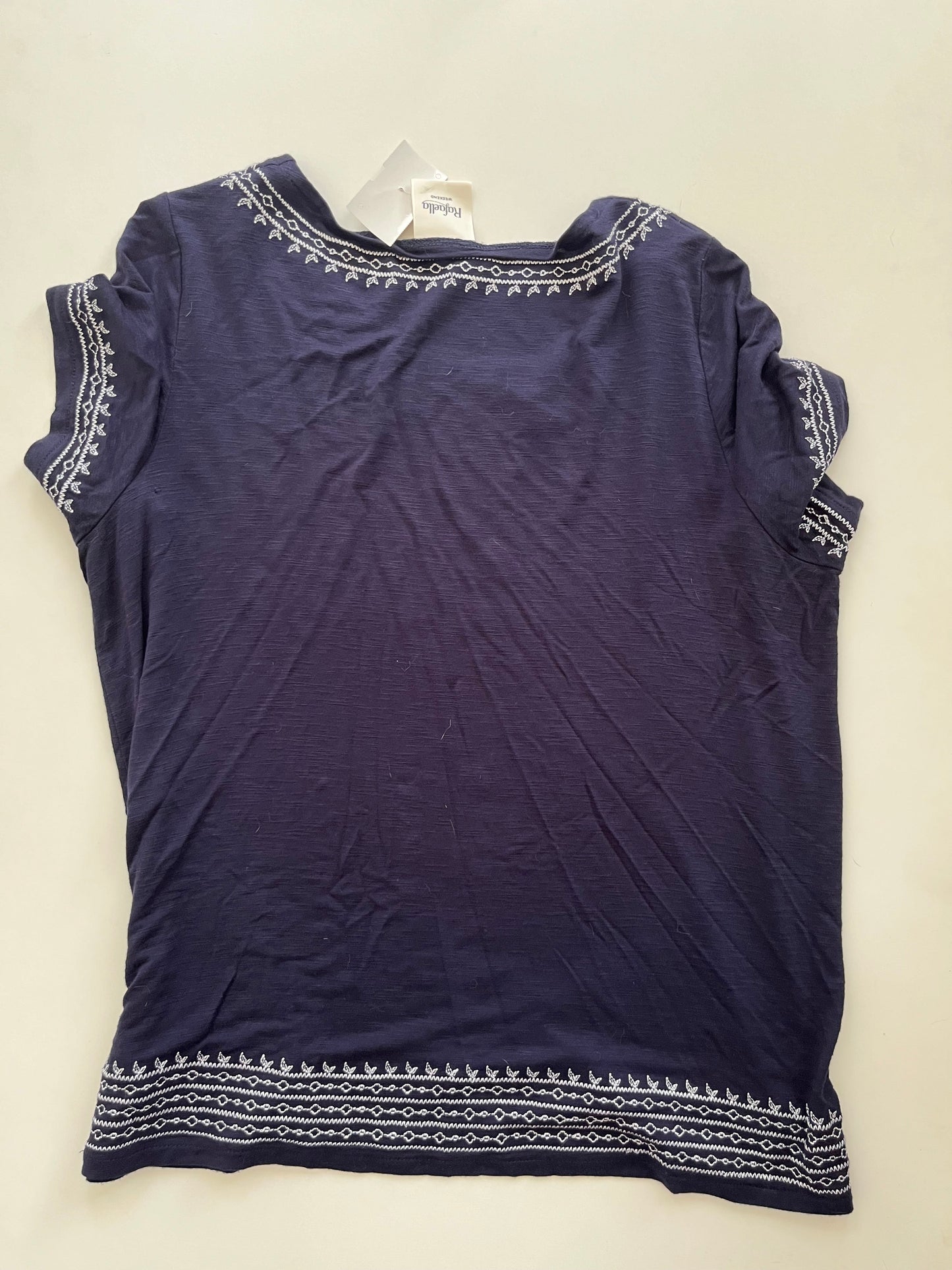 Top Short Sleeve By Rafaella In Navy, Size: S