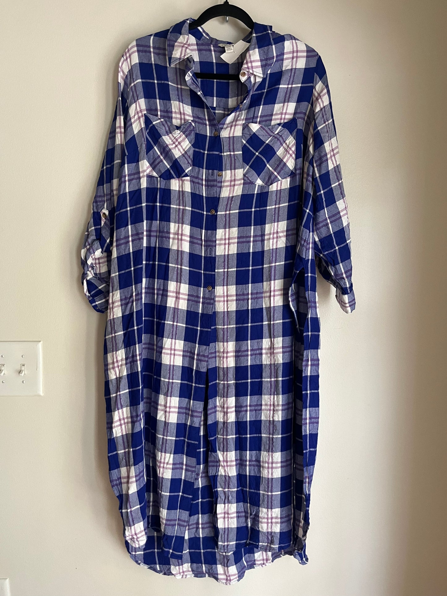 Dress Casual Maxi By Cato In Plaid, Size: 1x