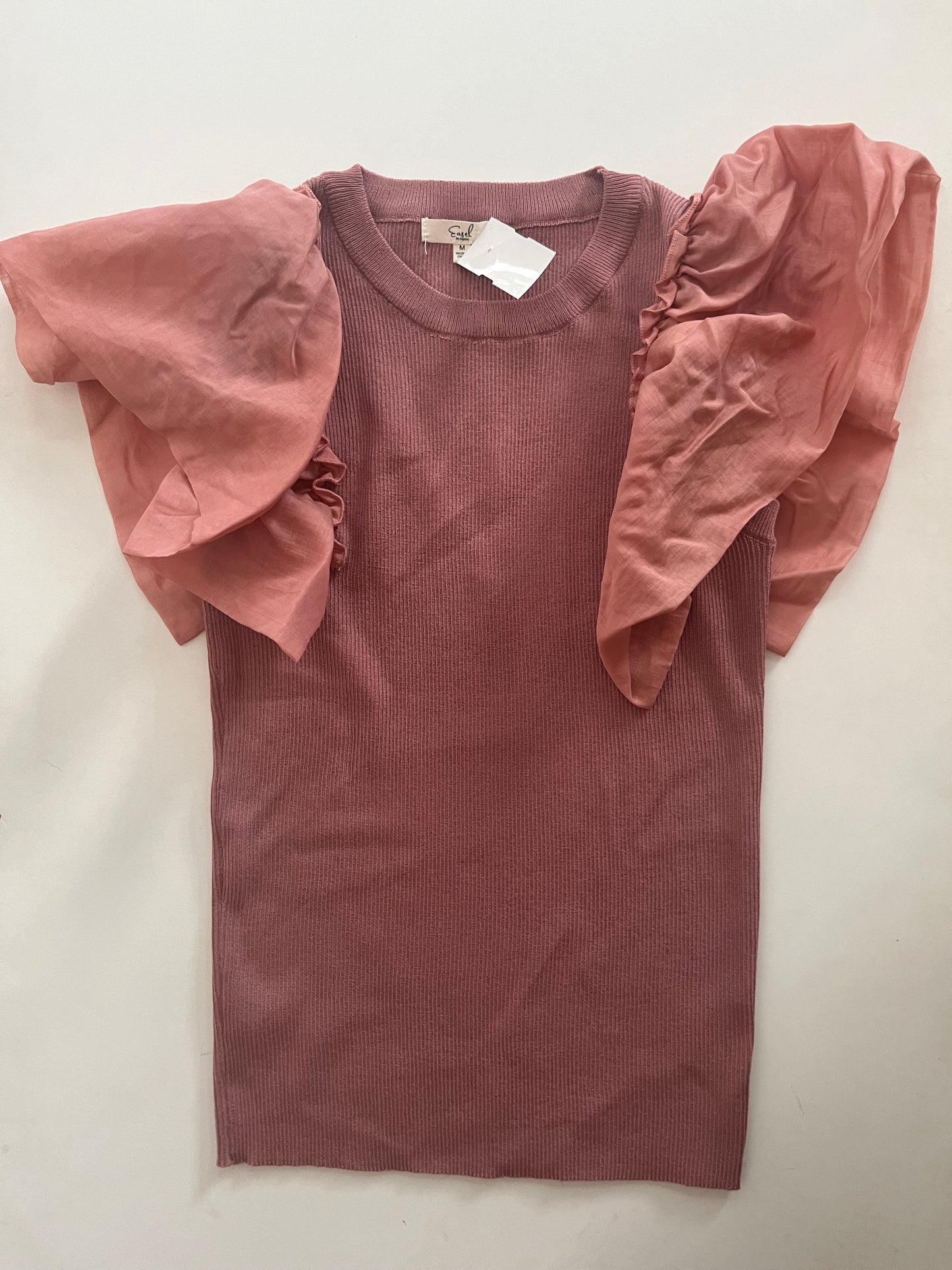 Top Short Sleeve By Easel In Rust, Size: M