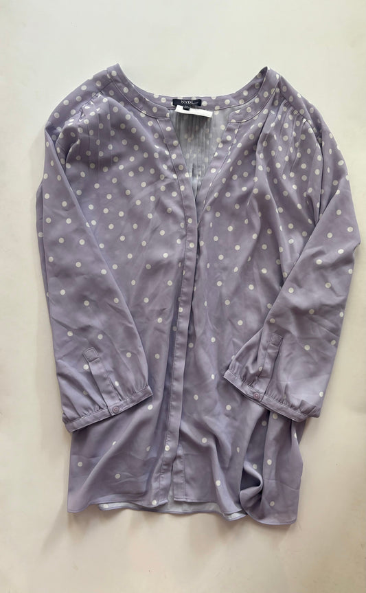 Blouse Long Sleeve By Not Your Daughters Jeans In Polkadot, Size: 3x