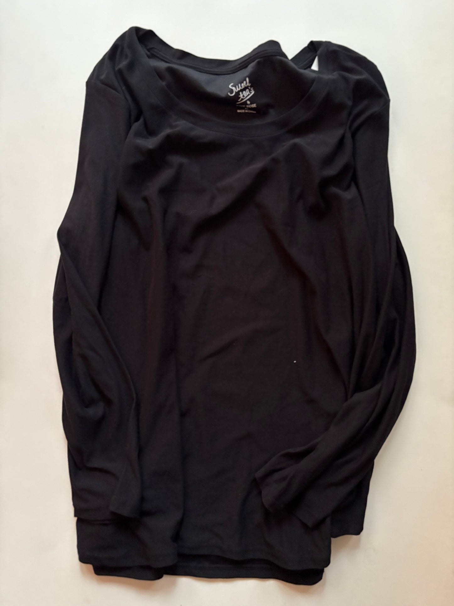 Top Long Sleeve By Pink Rose In Black, Size: 2x