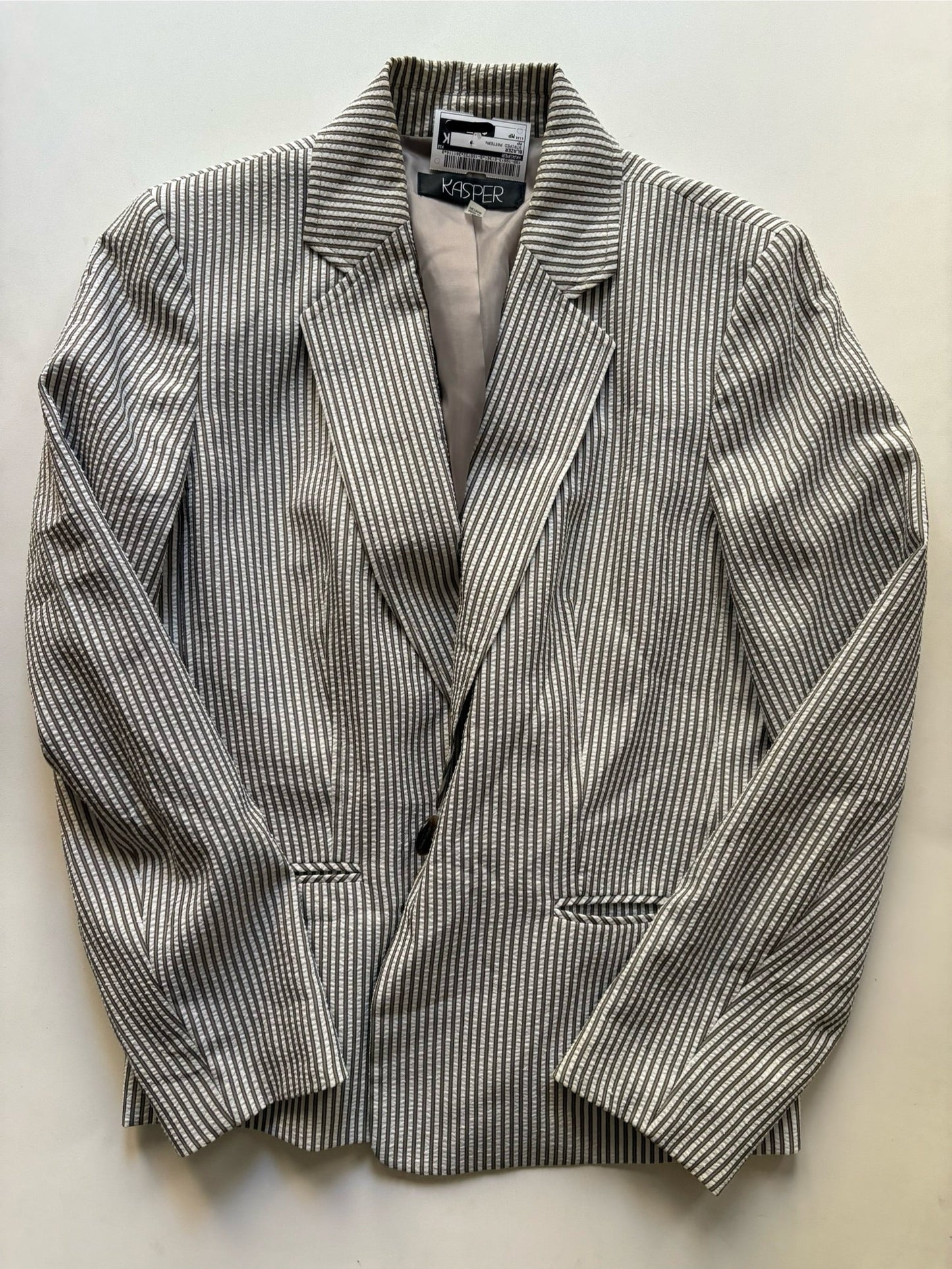 Blazer By Kasper In Striped Pattern, Size: Mp