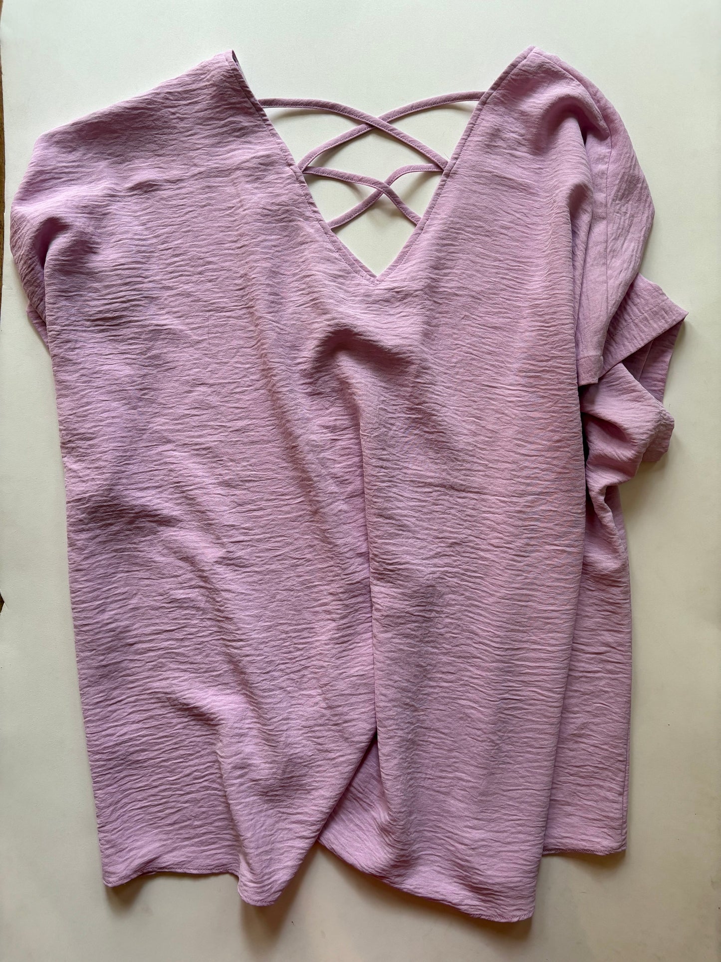 Blouse Short Sleeve By Cato In Pink, Size: 3x