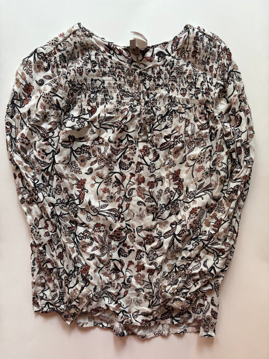 Top Long Sleeve By Lucky Brand In Floral Print, Size: Xl