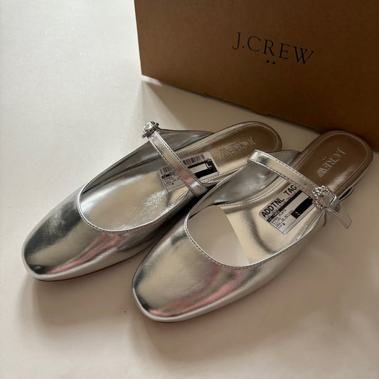 Shoes Flats By J. Crew In Silver, Size: 9