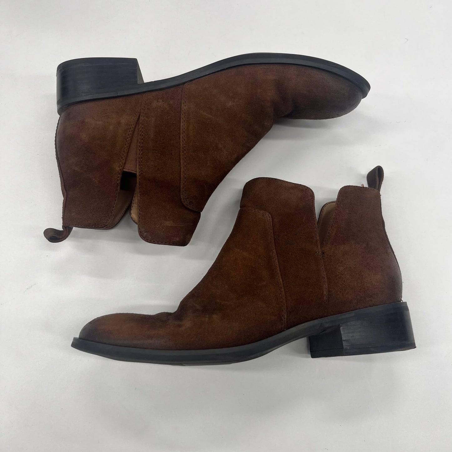 Brown Boots Ankle Heels Franco Sarto, Size 6.5