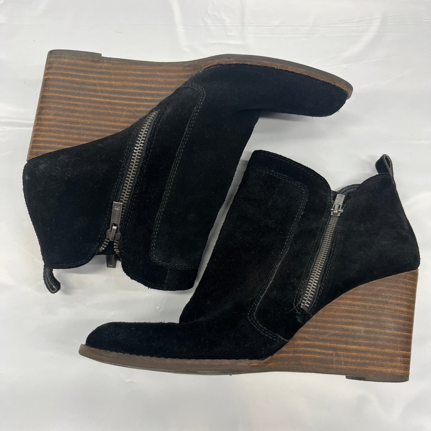 Black Shoes Heels Wedge Lucky Brand, Size 11