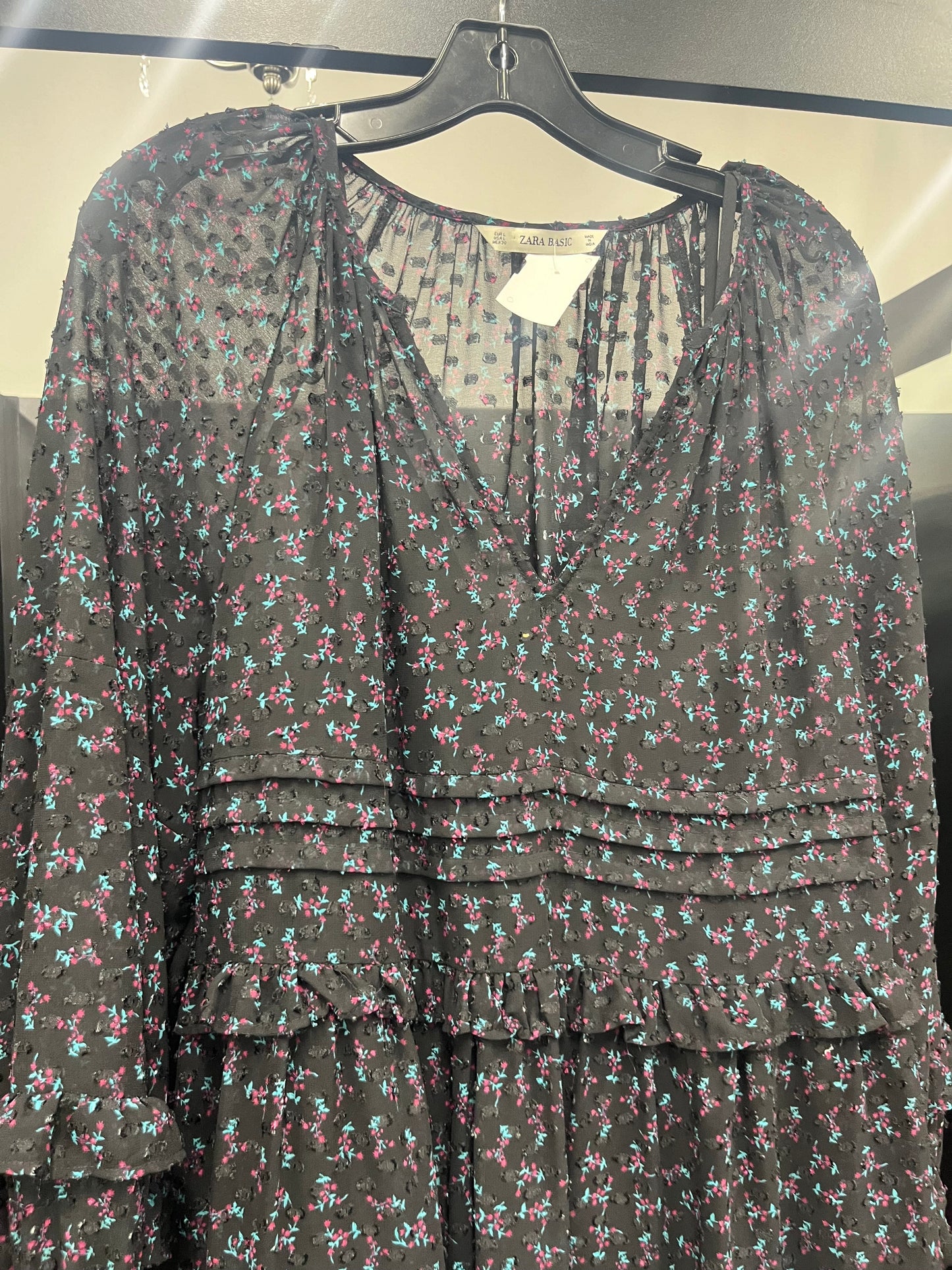 Floral Dress Party Midi Zara Basic, Size L